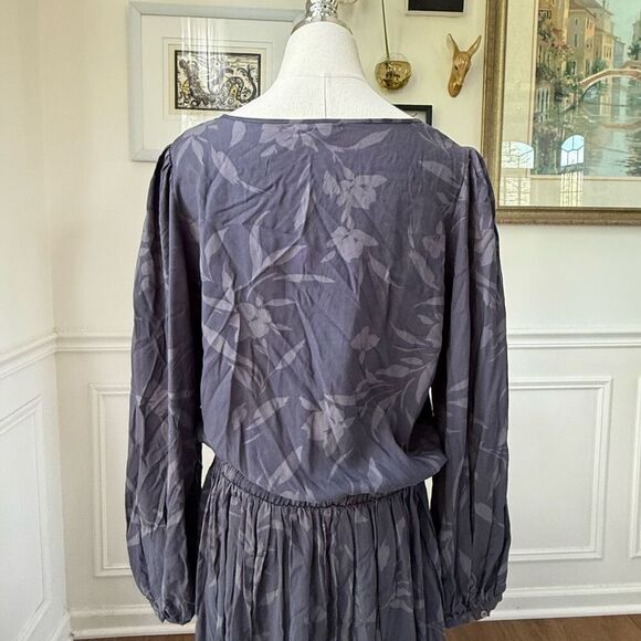 Z Supply Camila Mini Dress Shadow Grey Floral L - Picture 8 of 11